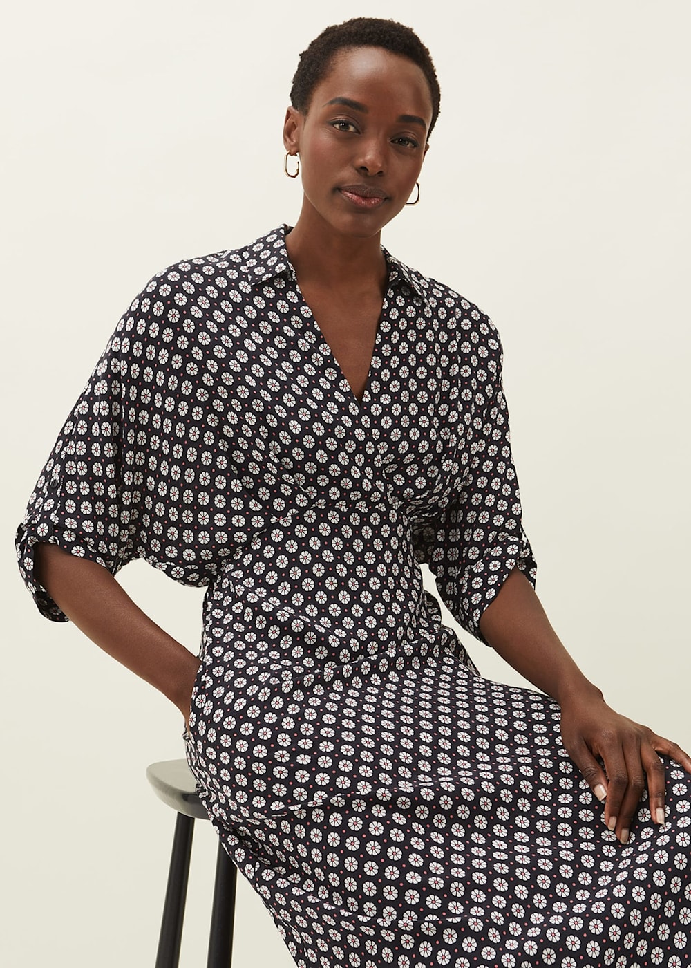 Geo print midi dress clearance