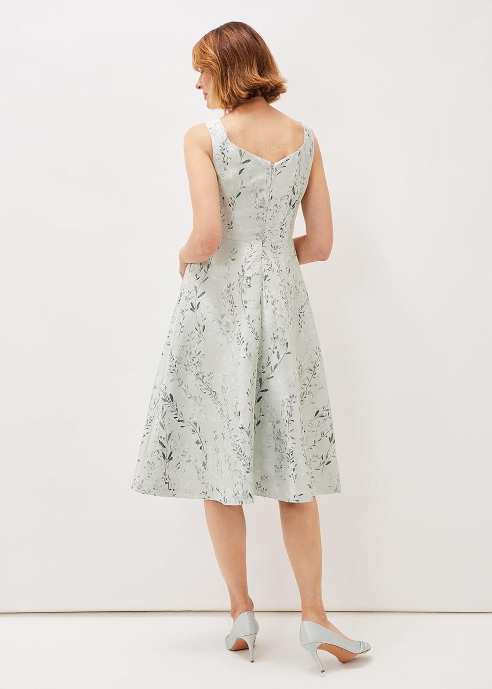 Becka Floral Jacquard Fit And Flare Dress | Phase Eight UK |