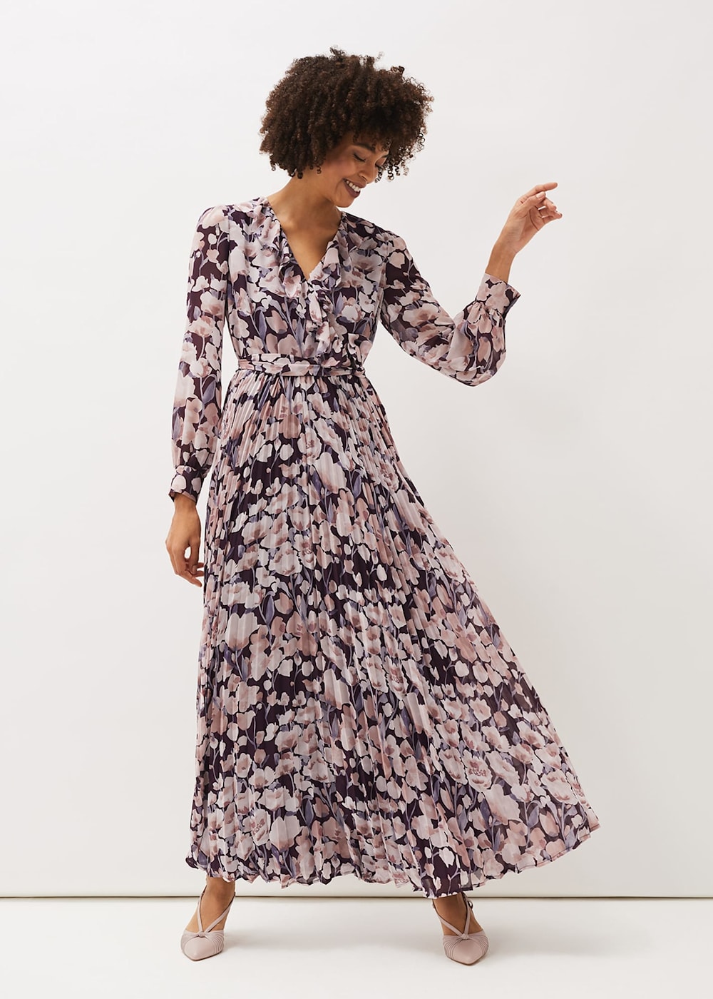 Fredrika Floral Pleated Maxi Dress | Phase Eight UK |