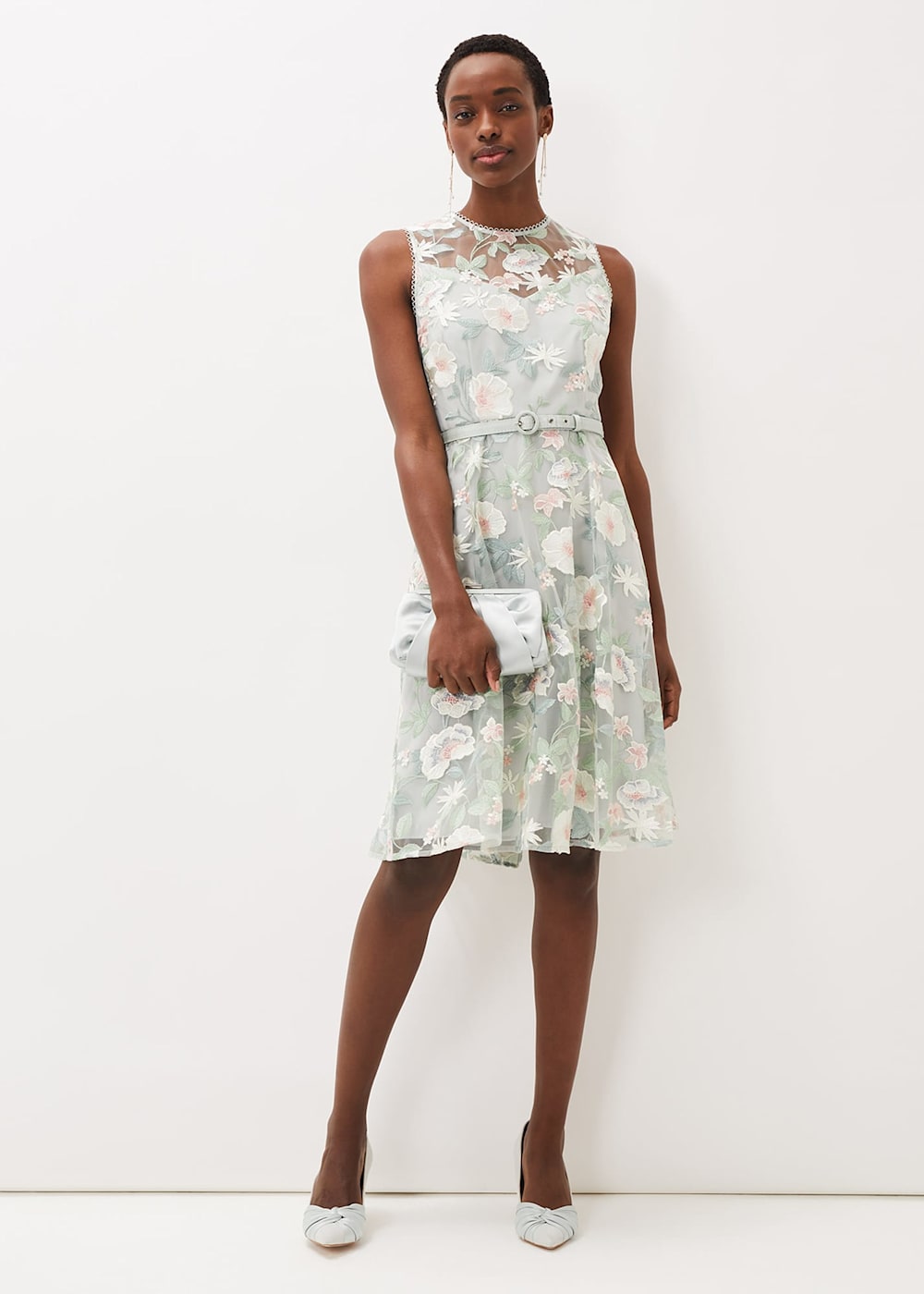Aria Embroidered Fit And Flare Dress Phase Eight UK