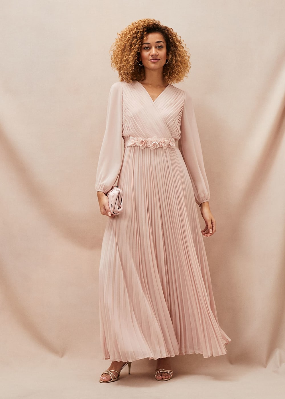Pleated dress maxi outlet