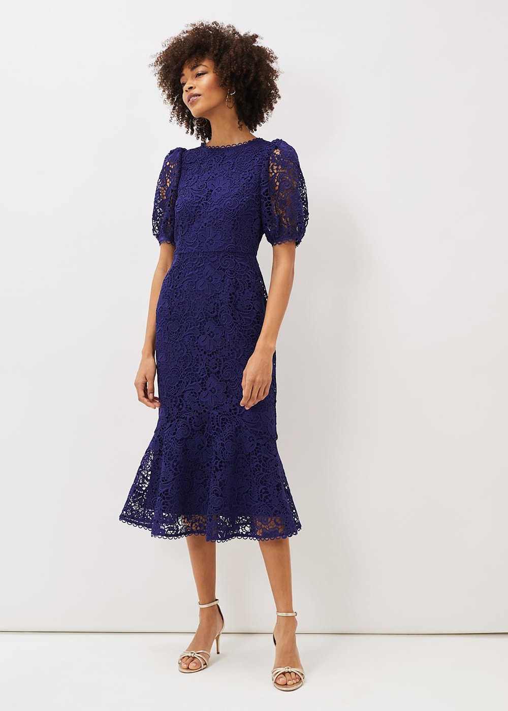 Lidia Guipure Lace Fishtail Dress Phase Eight UK