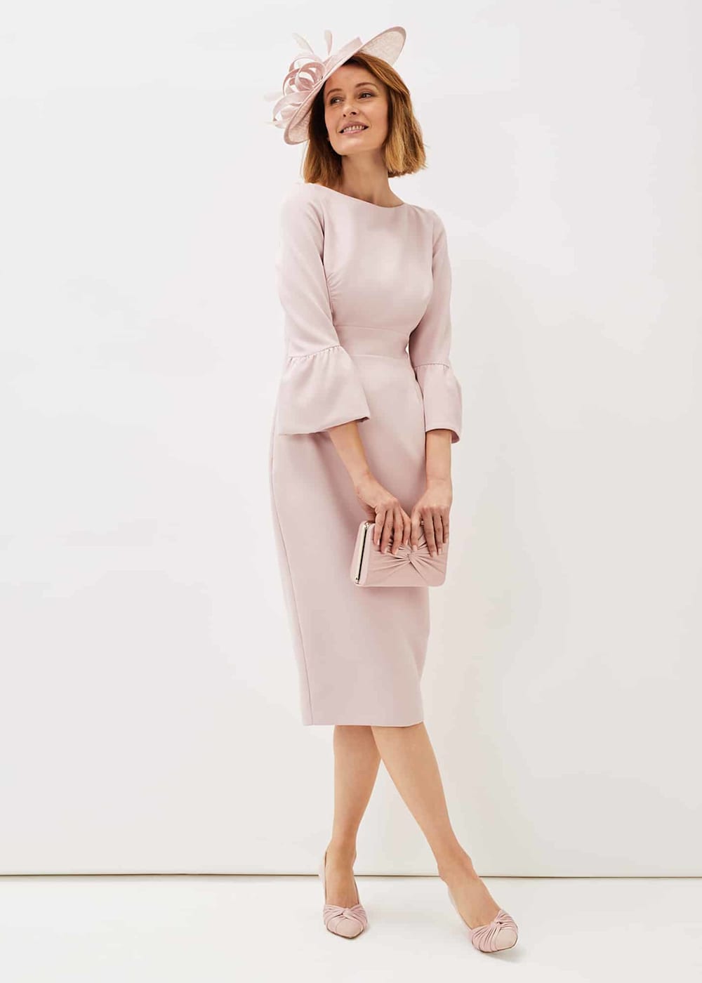 Keyla Fluted Sleeve Fitted Dress Phase Eight UK