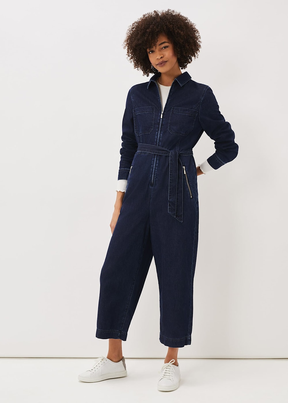 Cecile Denim Wide Leg Jumpsuit Phase Eight UK