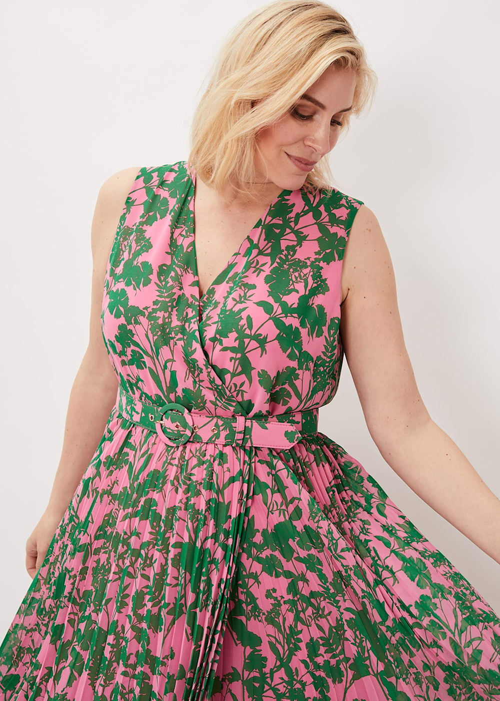 Brianna Pleated Print Dress Phase Eight UK