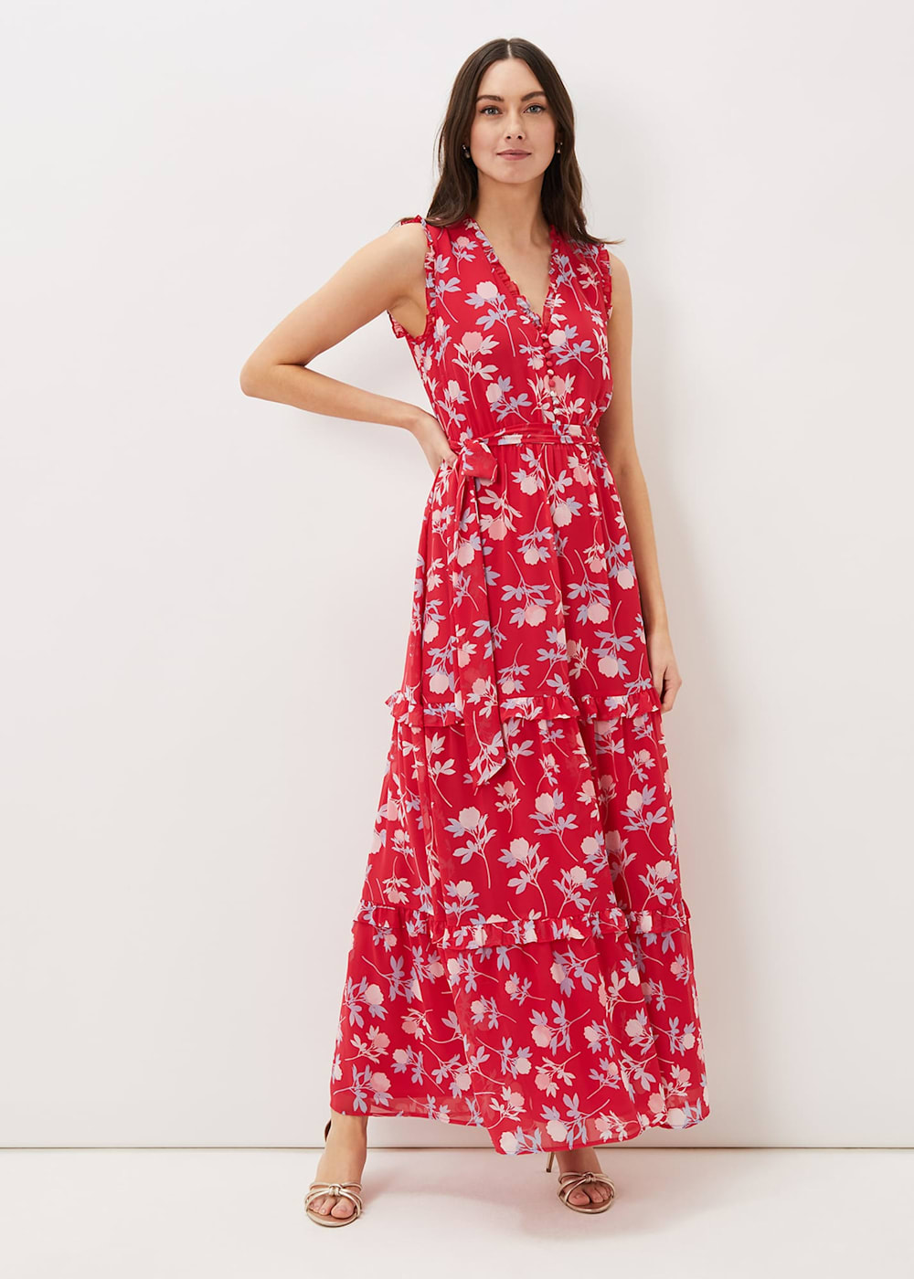 Tiered floral maxi dress on sale