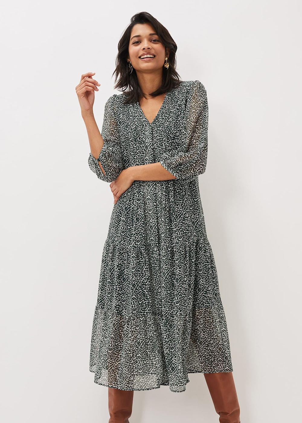 Chiffon midi dress hot sale