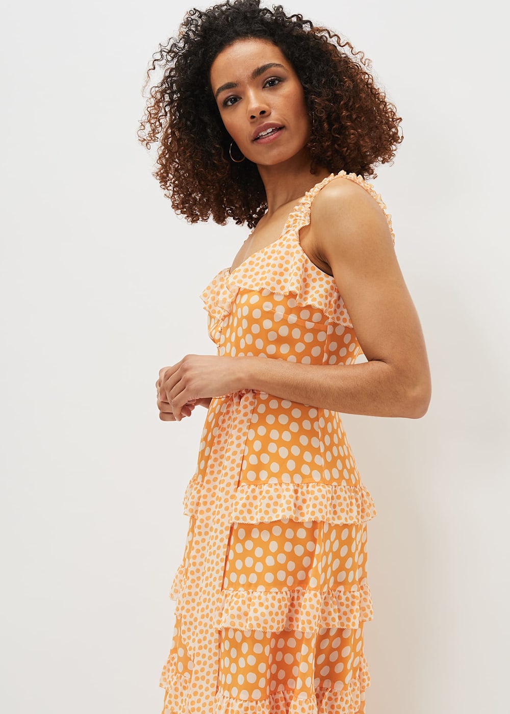 Madaline Spot Ruffle Dress Phase Eight UK