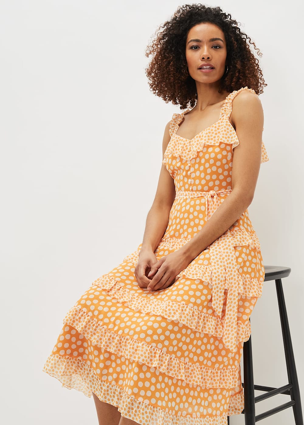 Madaline Spot Ruffle Dress Phase Eight ROW