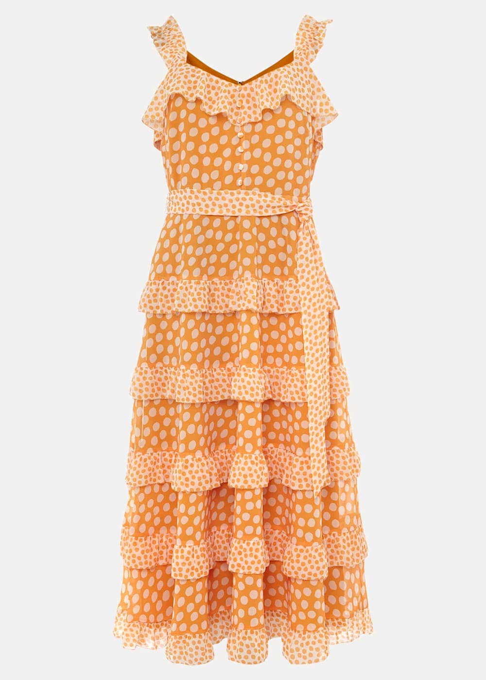 Polka dot dress orange best sale