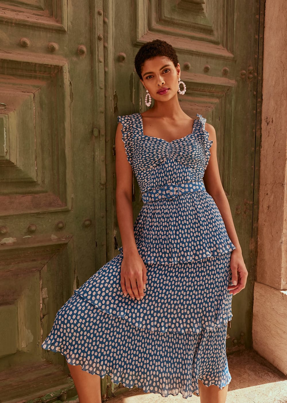 Midi spot dress online