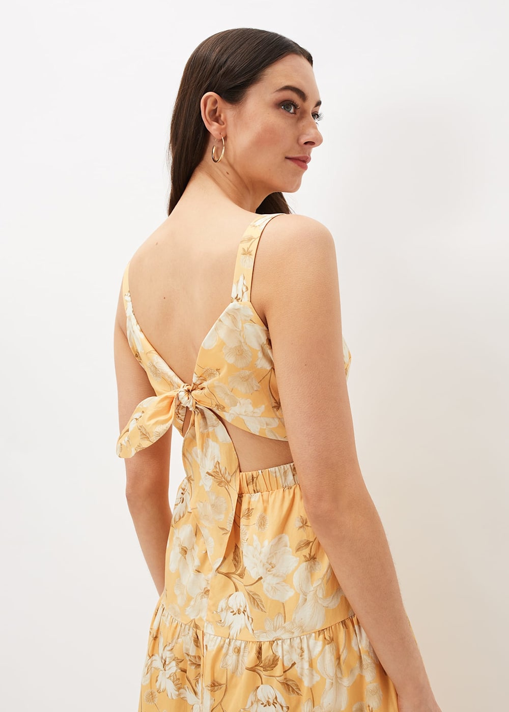Elaina Cotton Floral Tiered Midi Dress Phase Eight UK