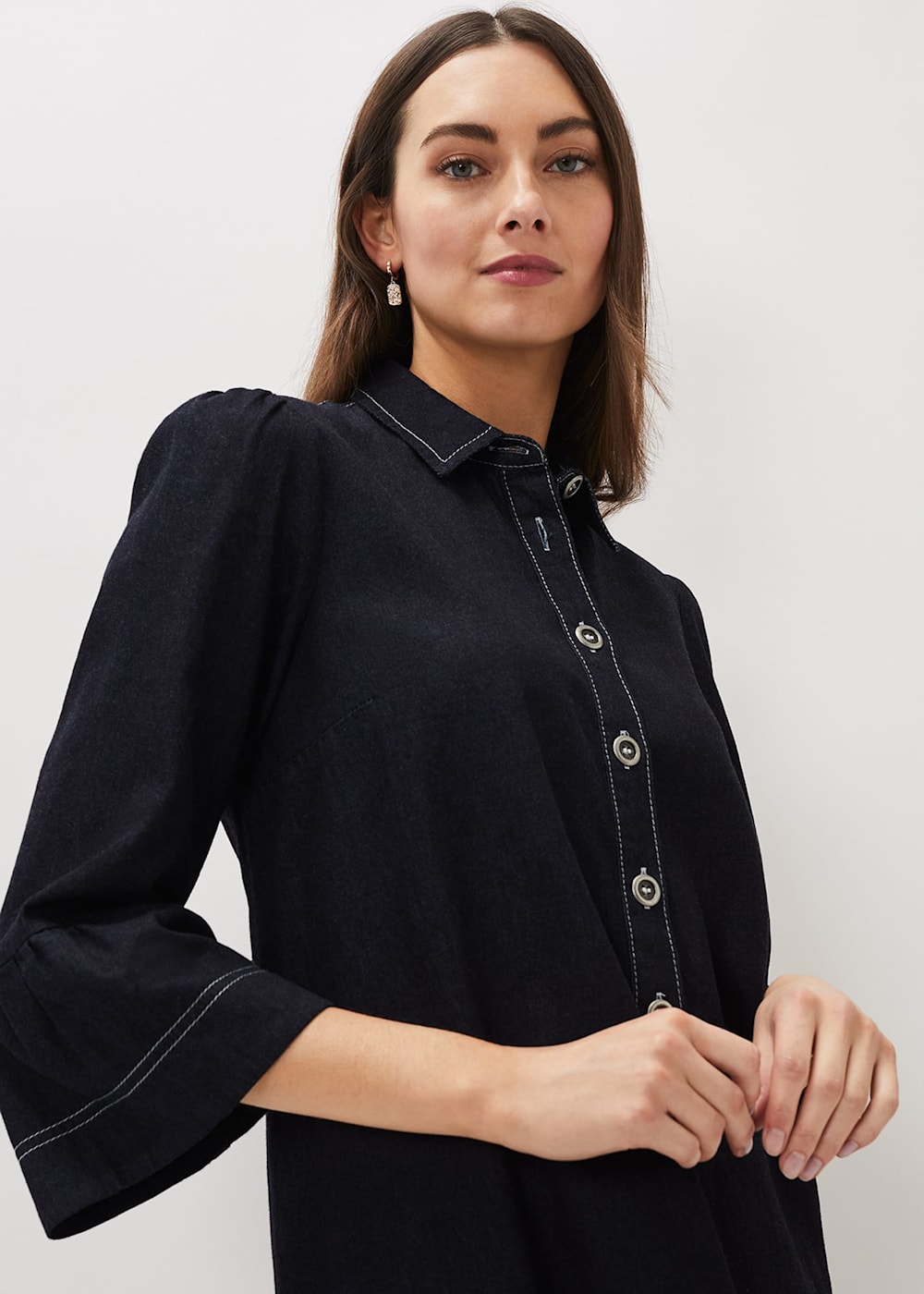 Fleur Denim Shift Dress Phase Eight AU