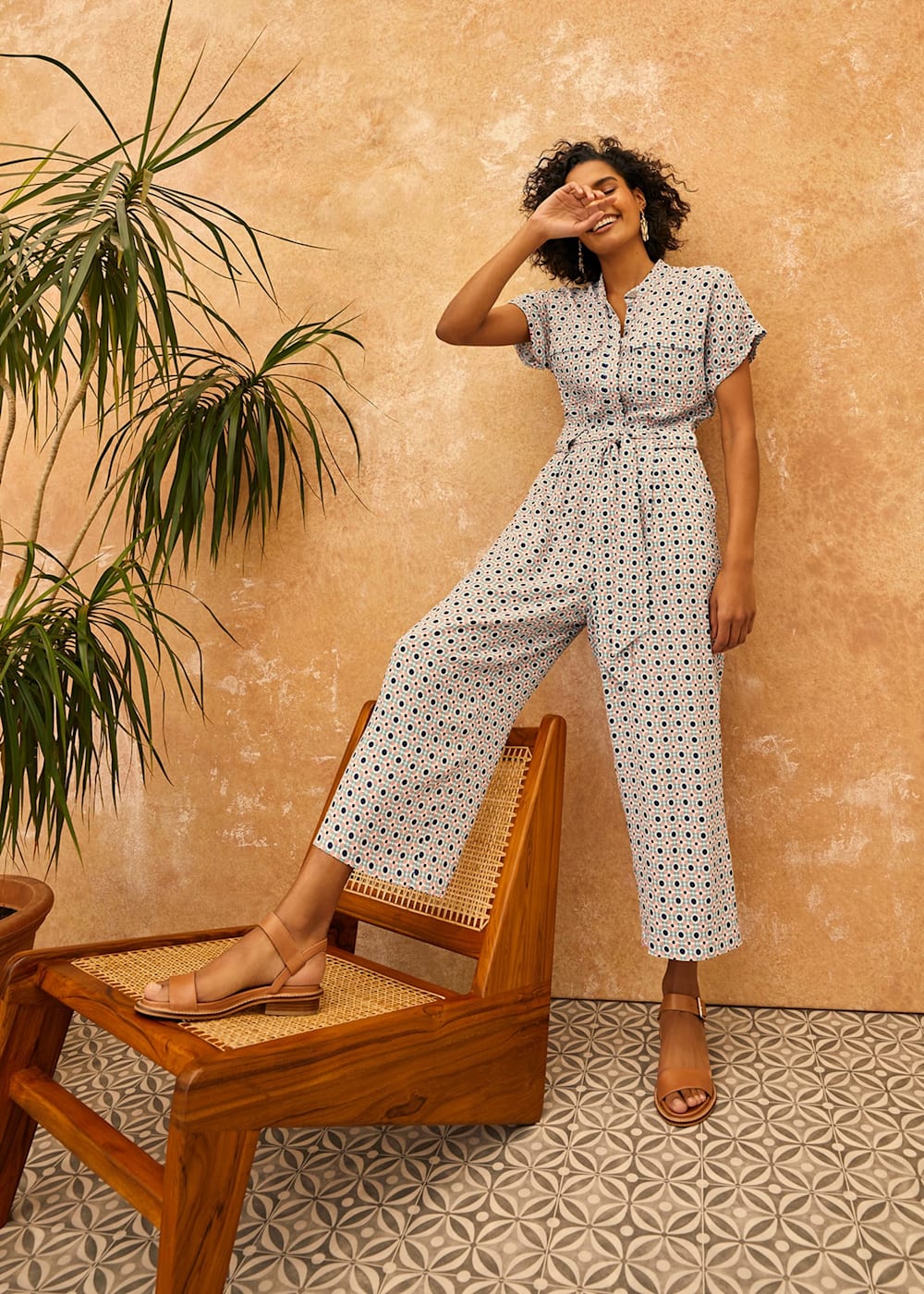 Lyla Tile Print Jumpsuit | Phase Eight UK |