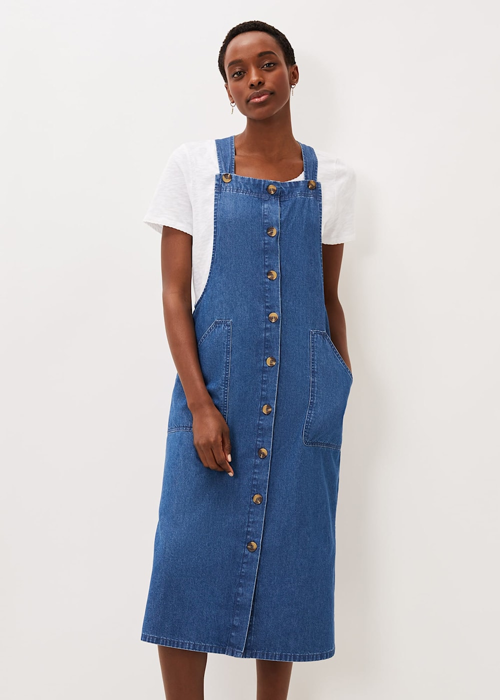 Cotton on denim pinafore dress on sale
