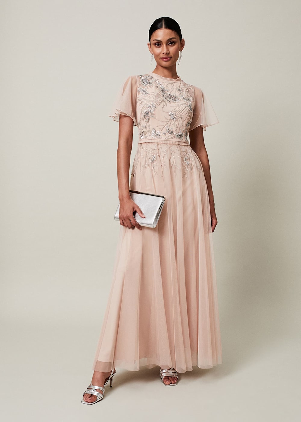 Zena Beaded Tulle Maxi Dress Phase Eight UK