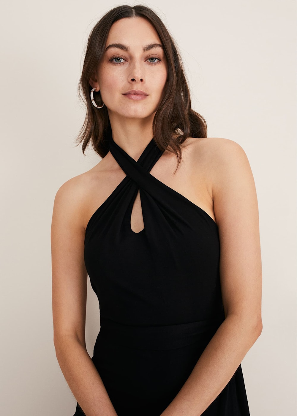 Halter neck jersey dress on sale