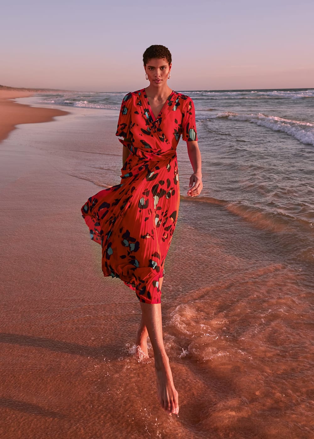 Kendall Butterfly Print Pleated Midi Dress Phase Eight UK