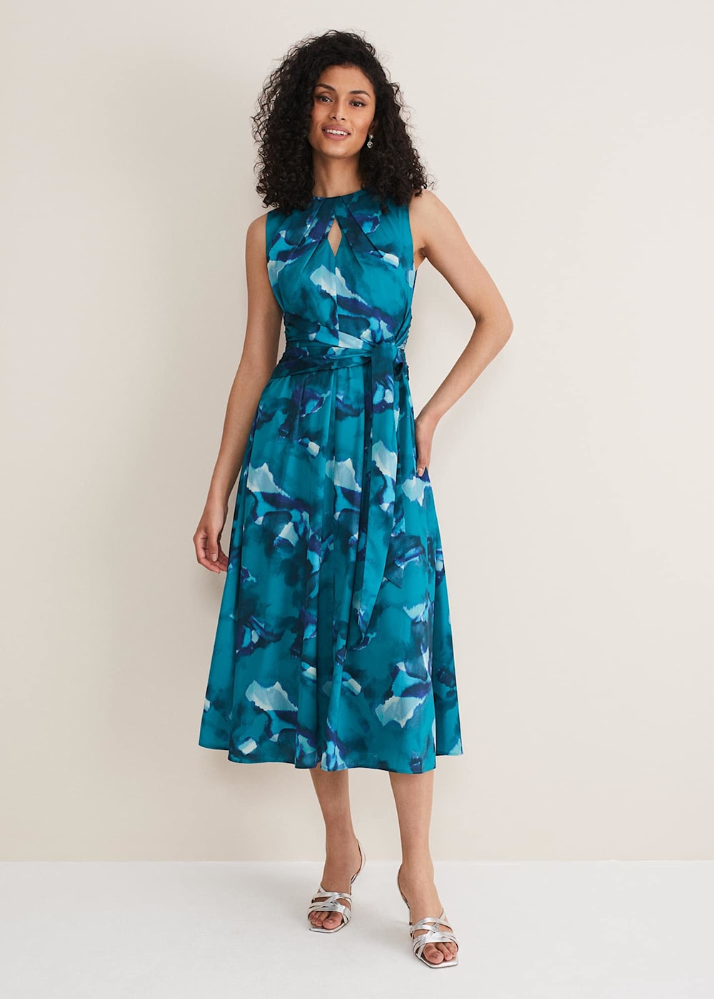 Corrin Butterfly Print Midi Dress Phase Eight UK