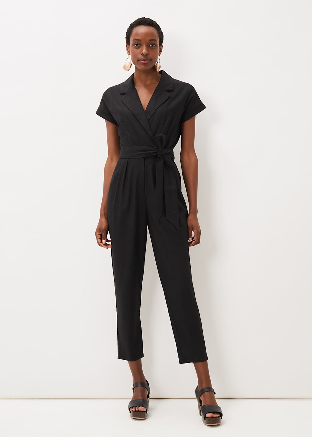 Next black linen jumpsuit store