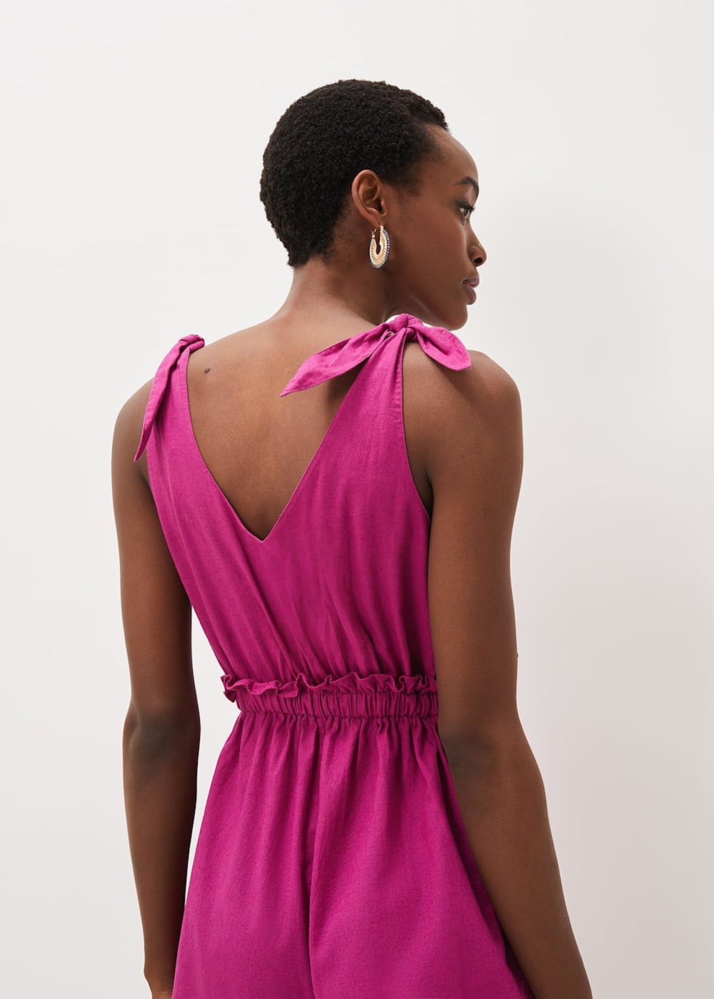 Linen tie jumpsuit 2025