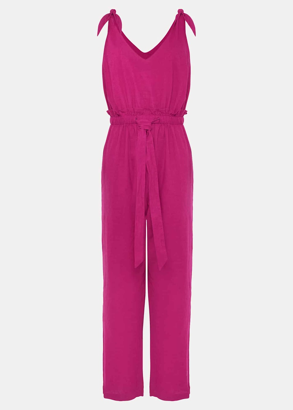 Linen tie jumpsuit discount