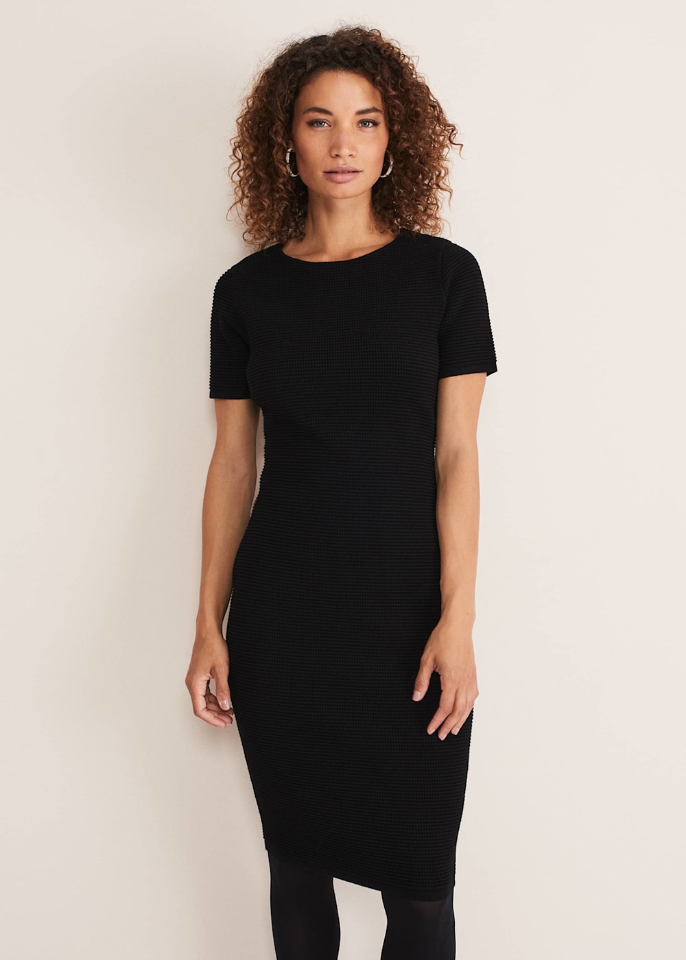 Ribbed dress short sleeve hotsell
