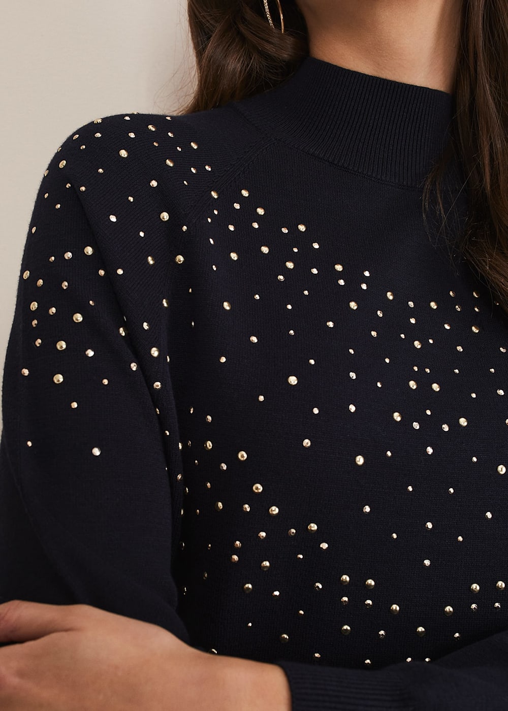 Helena Gold Stud Knit Dress Phase Eight UK