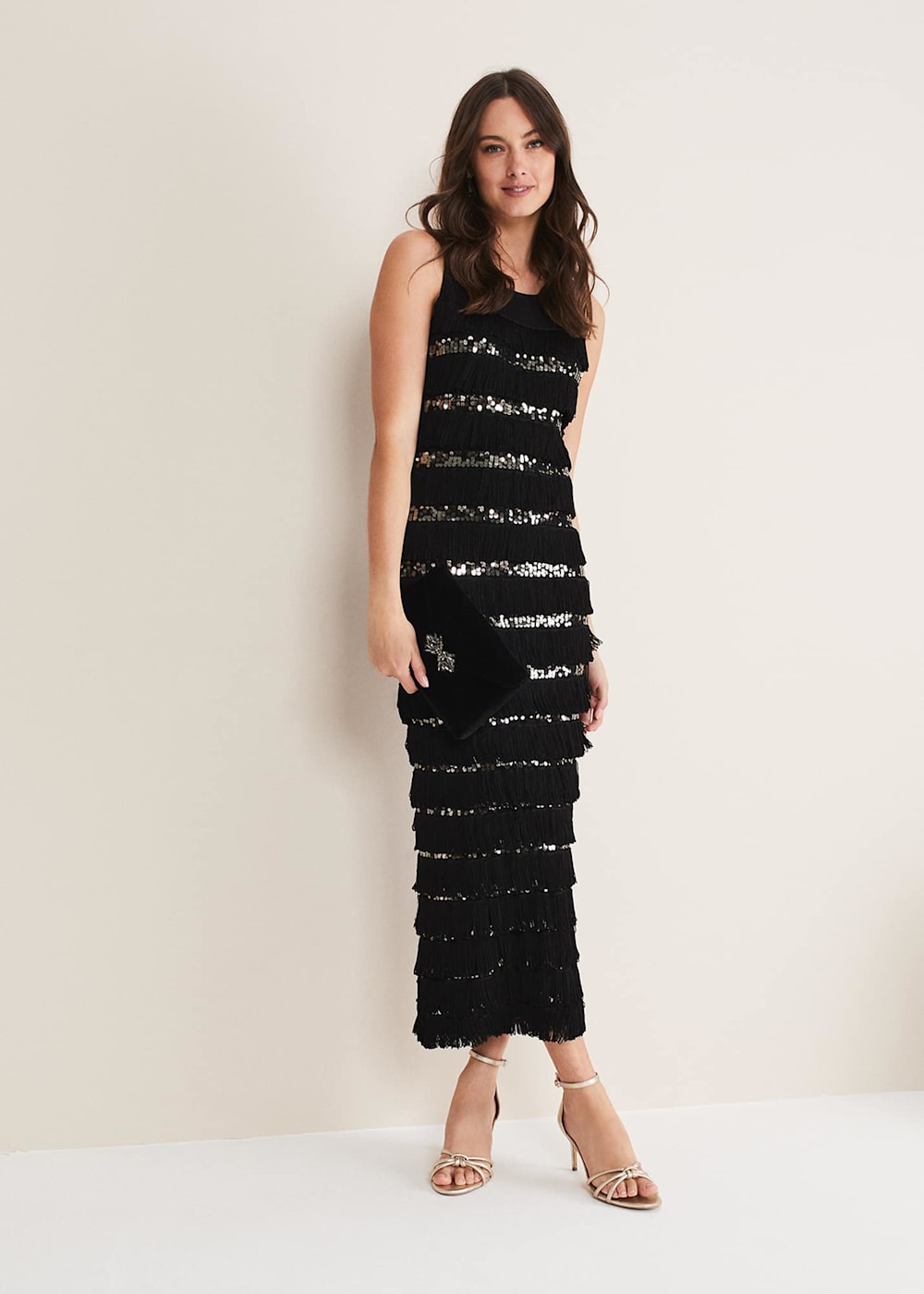 Sofianne Fringe Maxi Dress Phase Eight UK