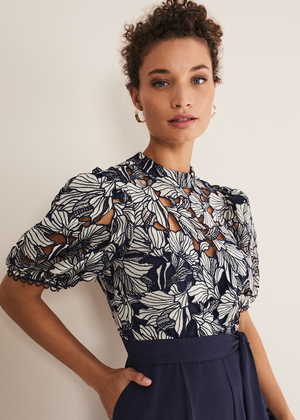 Phase 8 navy jumpsuit sales