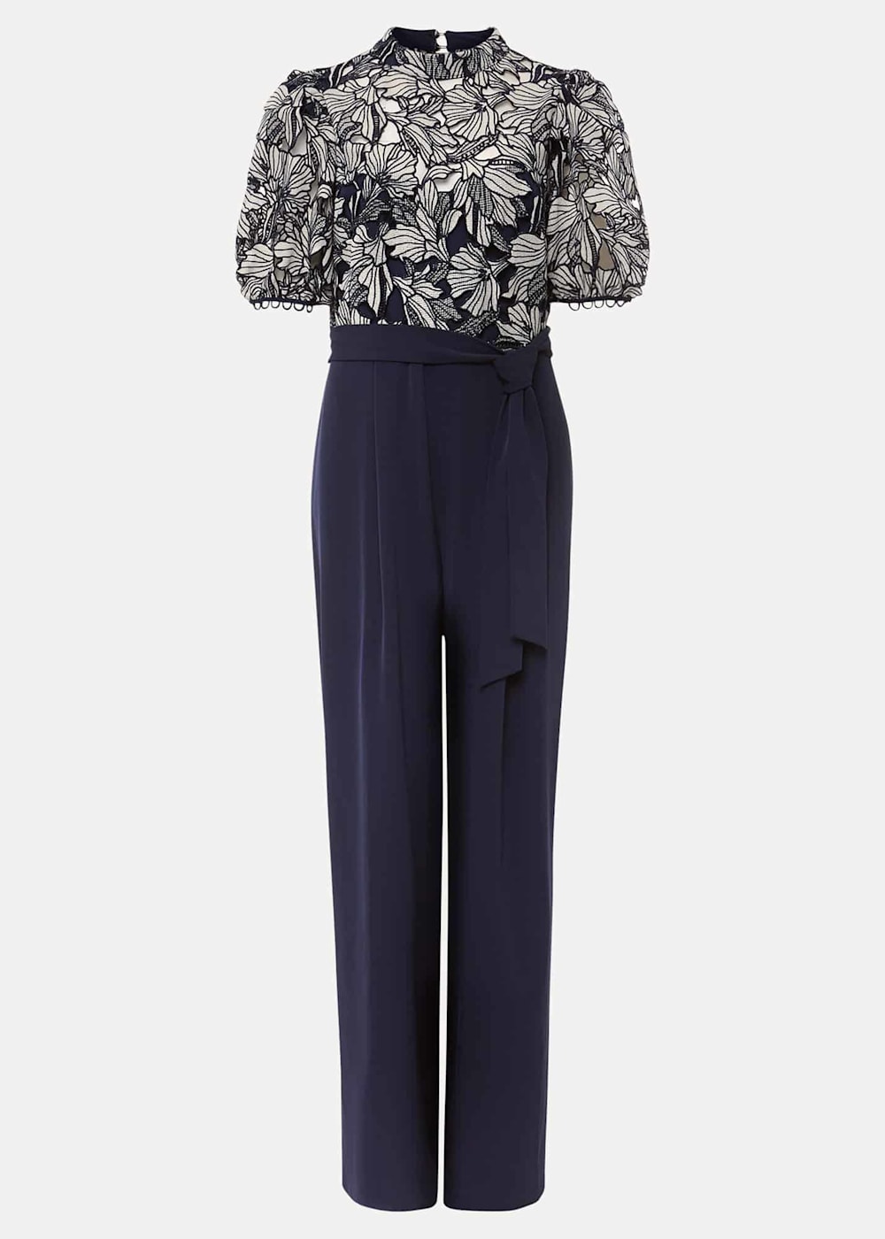 Navy Floral Lace Jumpsuit Elegant Wide Leg Phase Eight Phase Eight UK