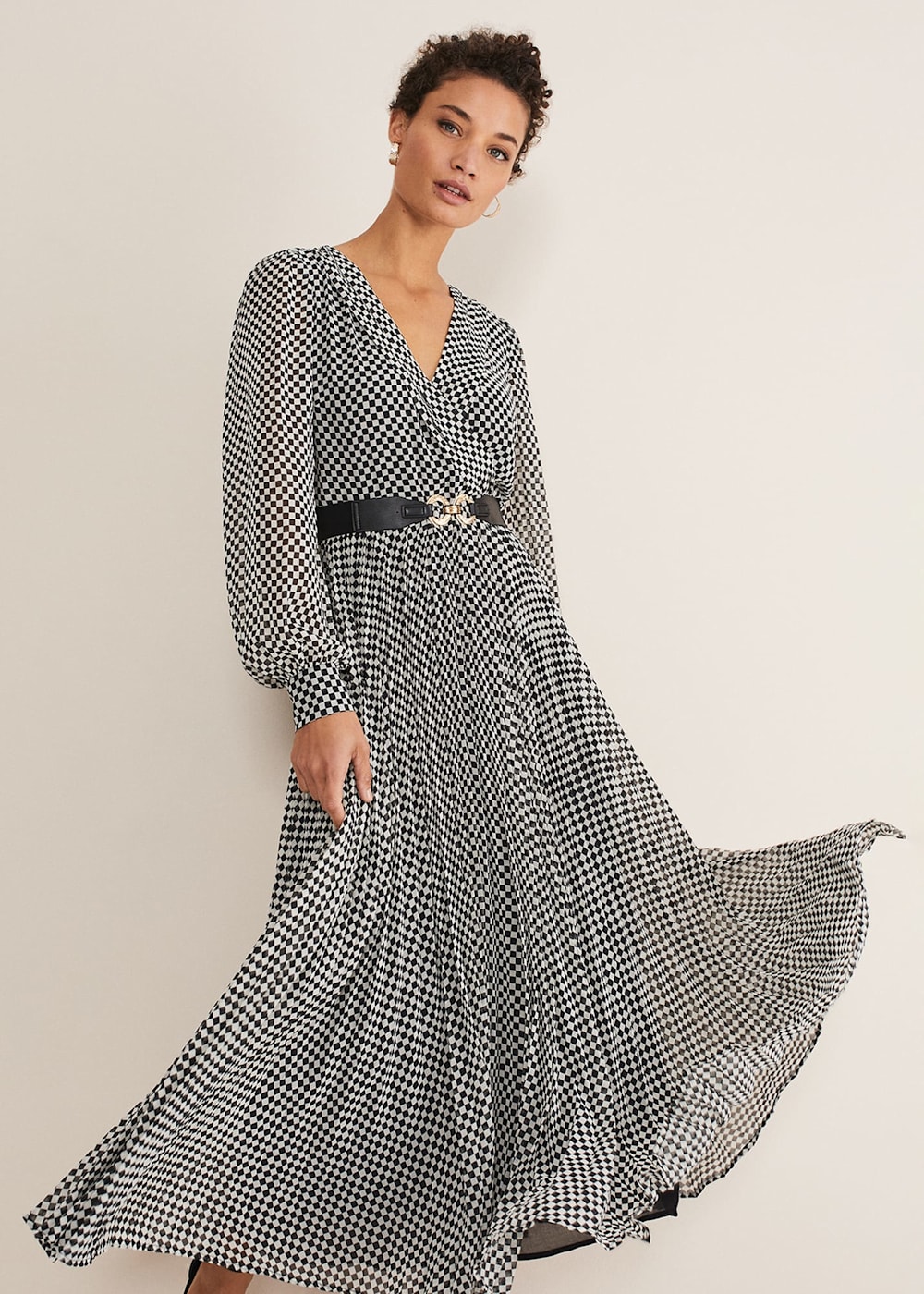 Monochrome Houndstooth Midaxi Dress Phase Eight Phase Eight UK