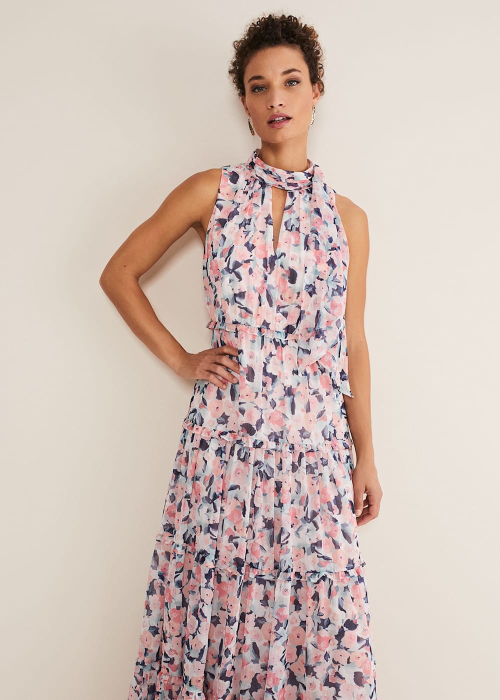 Esme Floral High Neck Maxi Dress