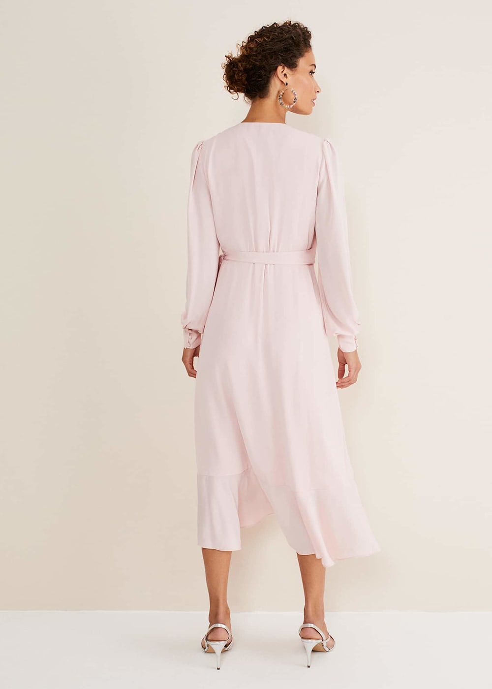 Warehouse daisy ruffle midi dress deals