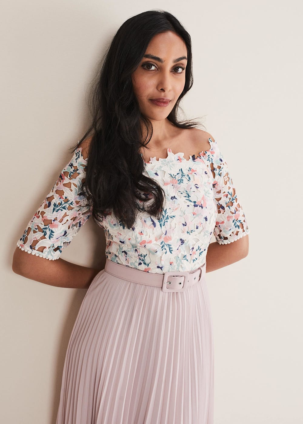 Petite Franky Lace Bardot Dress Phase Eight UK