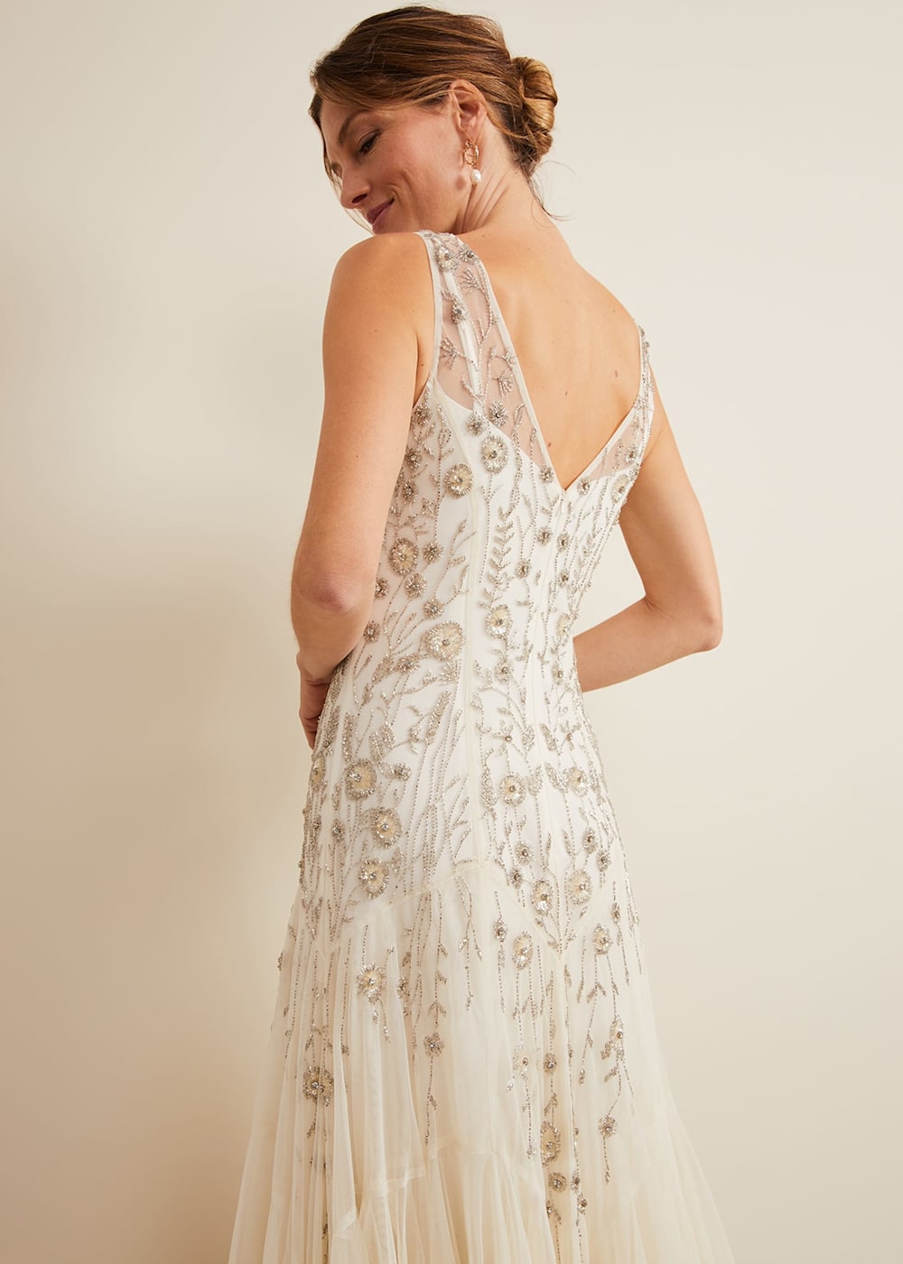 Milana Beaded Tulle Maxi Wedding Dress Phase Eight UK