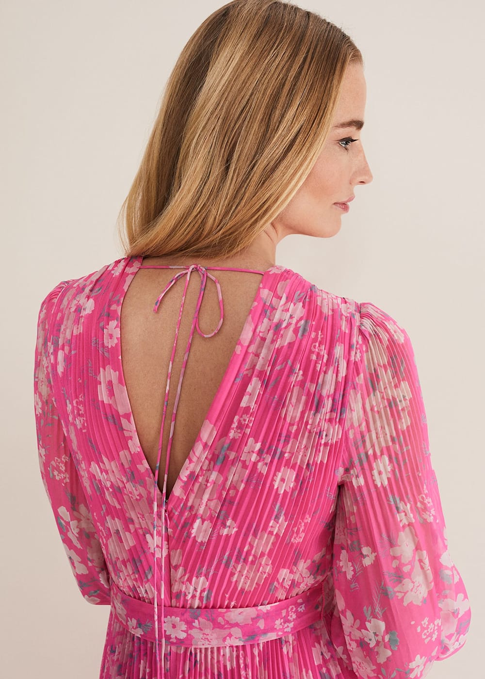 Neon Pink Floral Pleated Maxi Dress | Phase Eight | Phase Neon Pink Floral Pleated Maxi Dress | Phase Eight | Phase