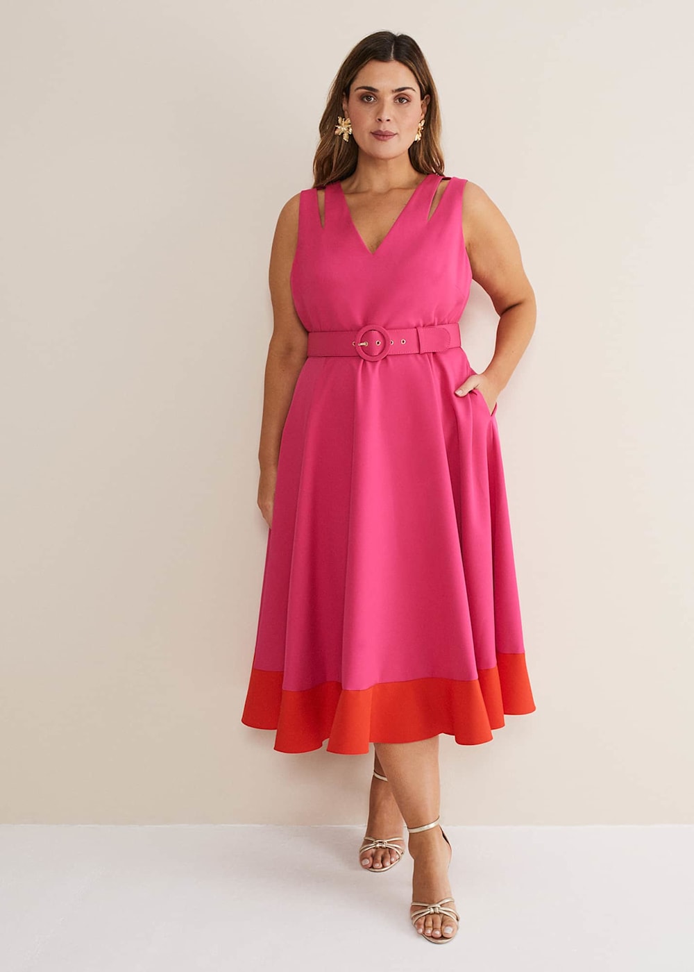 Raquel Belted Fit And Flare Dress Phase Eight UK
