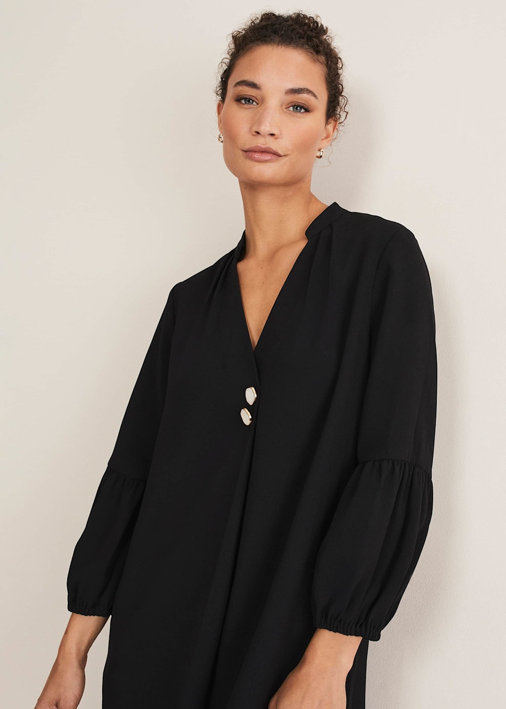 Black Tunic Dress with Statement Buttons Phase Eight Phase Eight UK