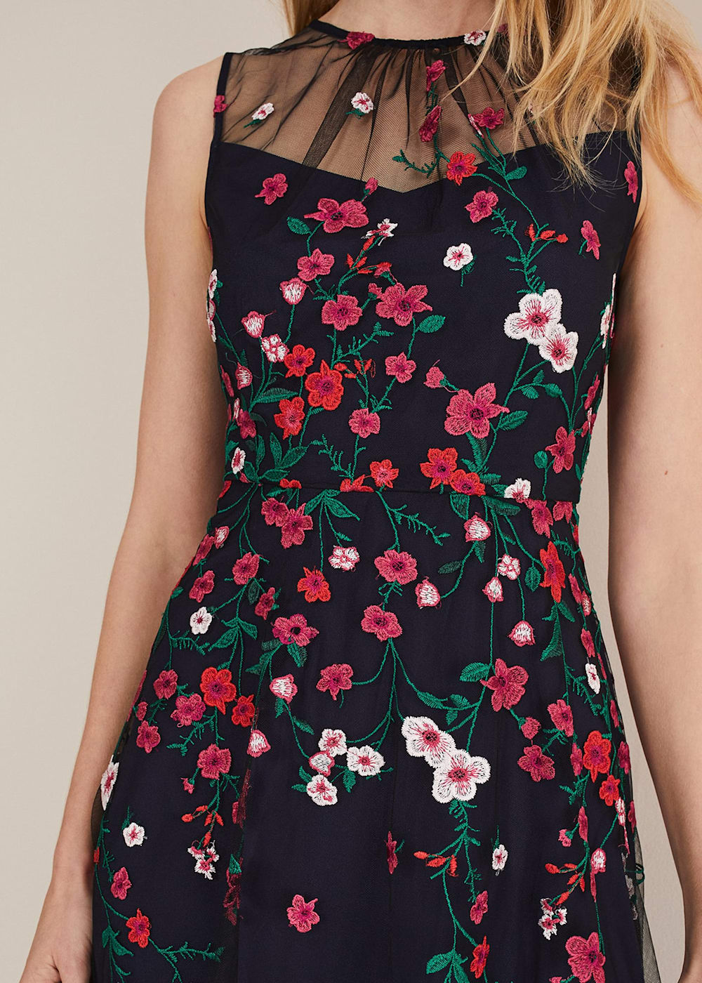 Sloane Mesh Ditsy Floral Dress Phase Eight ROW