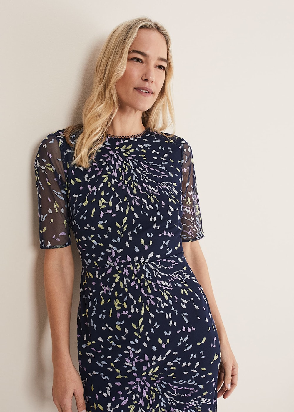 Phase eight ditsy embroidered dress sale