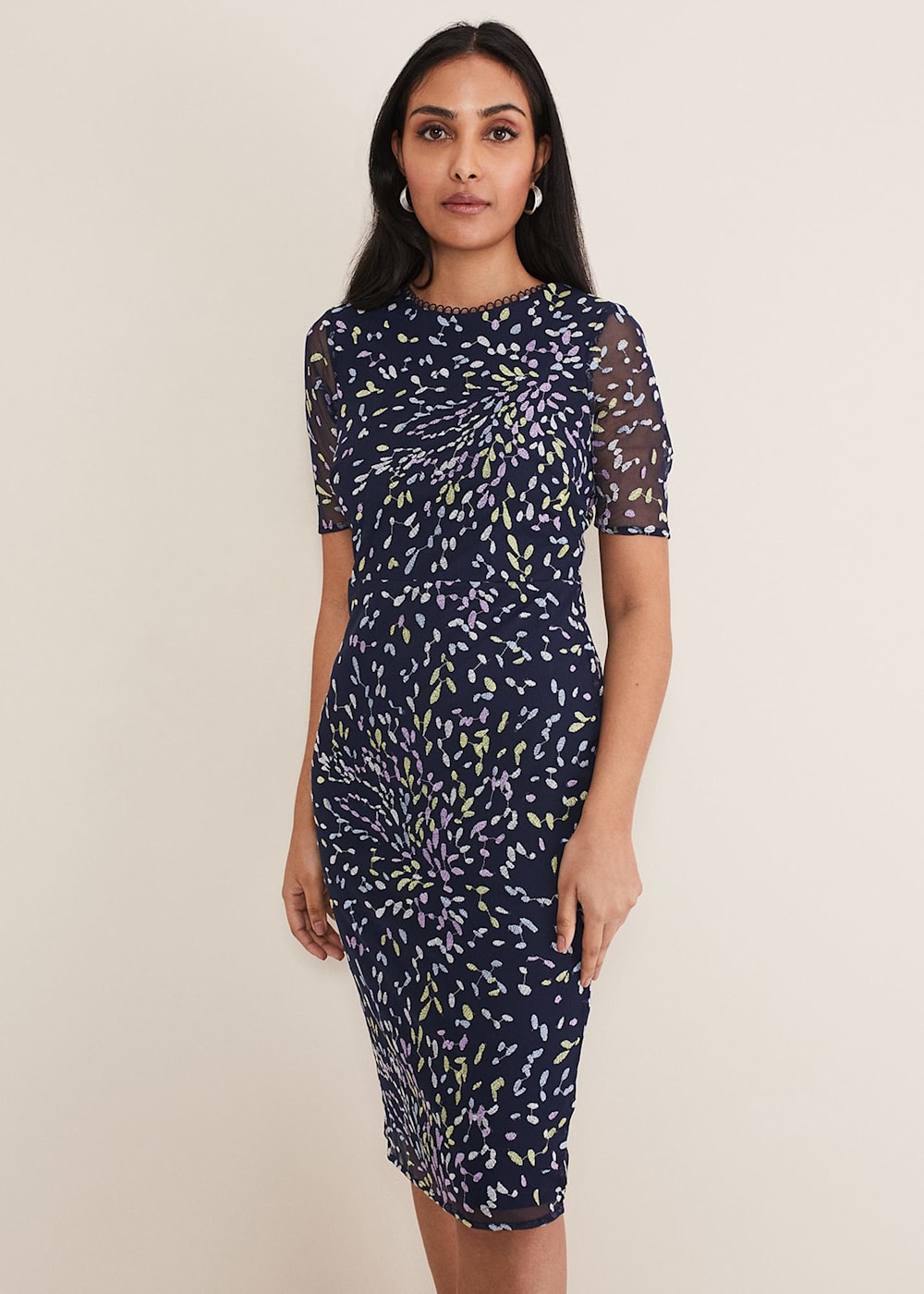 Phase eight ditsy embroidered dress hot sale