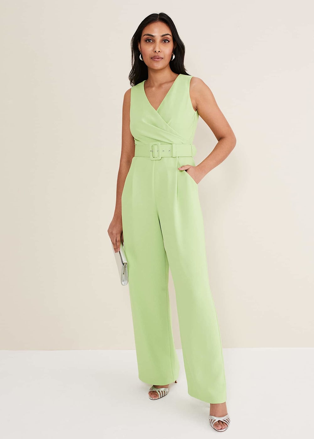 Petite Lissia Green Wide Leg Jumpsuit Phase Eight ROW