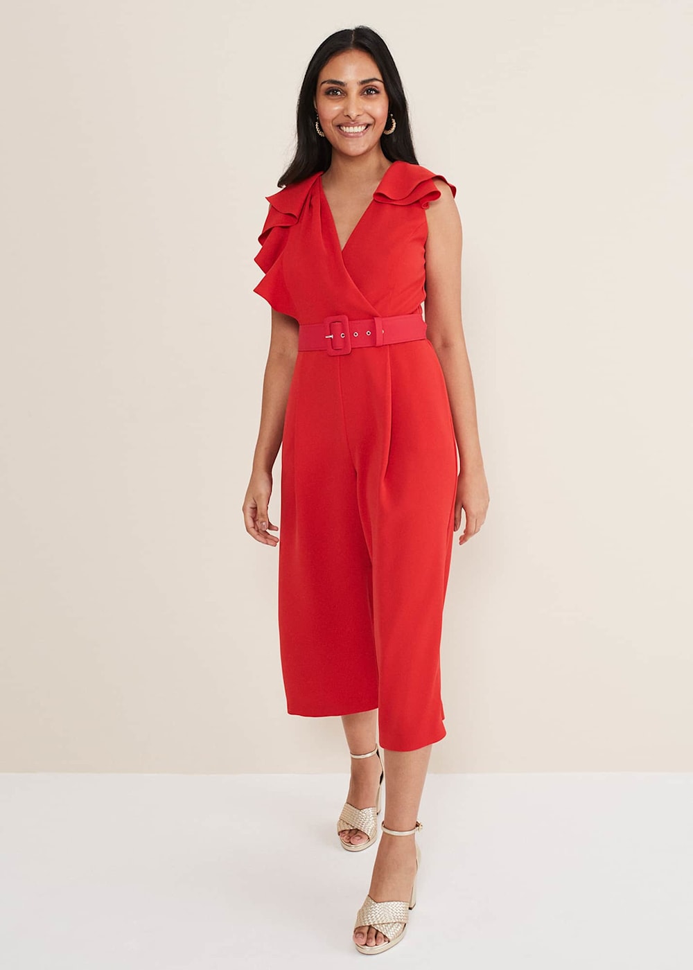 Petite Nicky Ruffle Jumpsuit Phase Eight UK