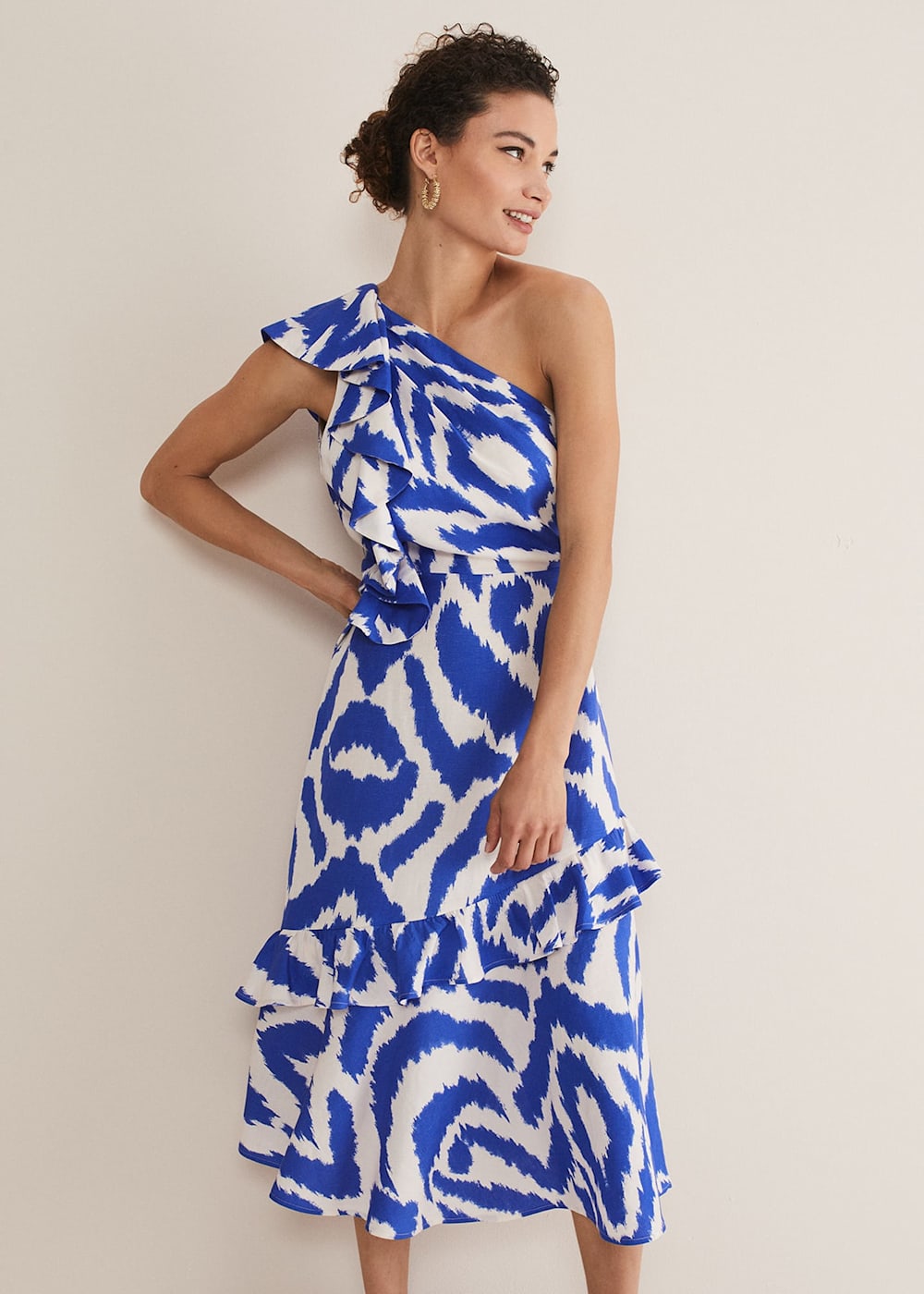 One shoulder midi cocktail dress 2025