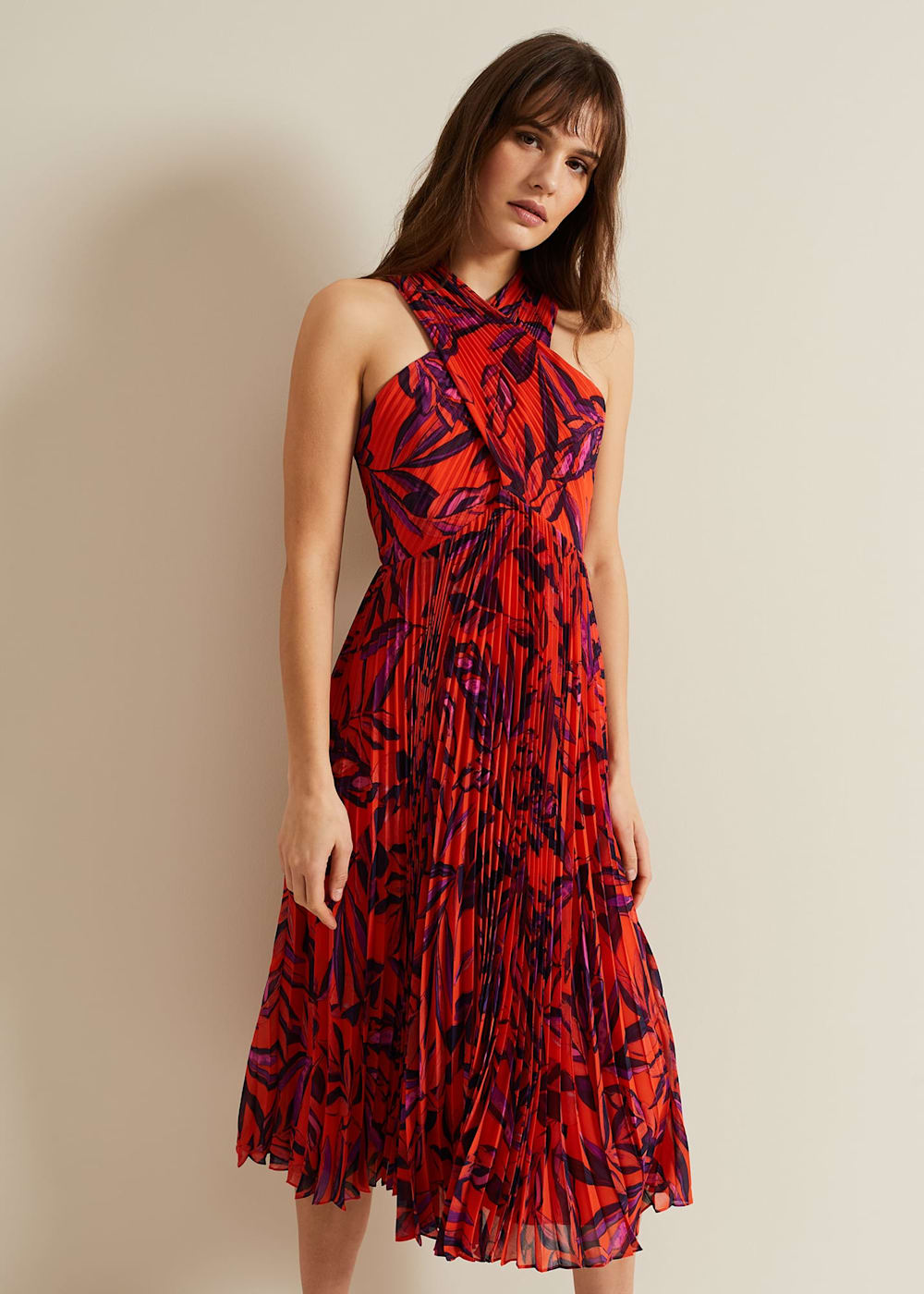 Sorella Pleated Midi Dress Phase Eight UK