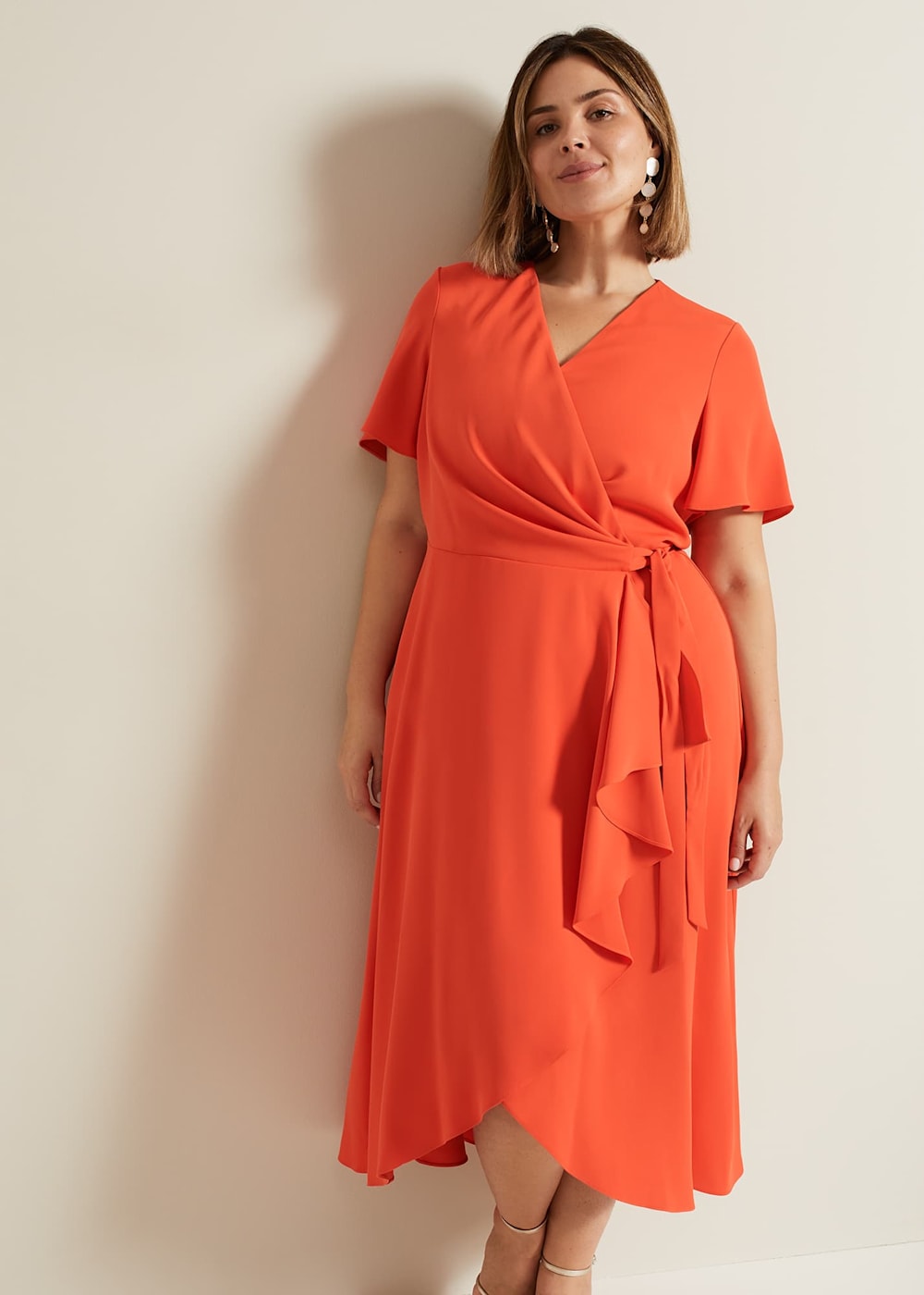 Julissa Ruffle Wrap Midi Dress Phase Eight UK