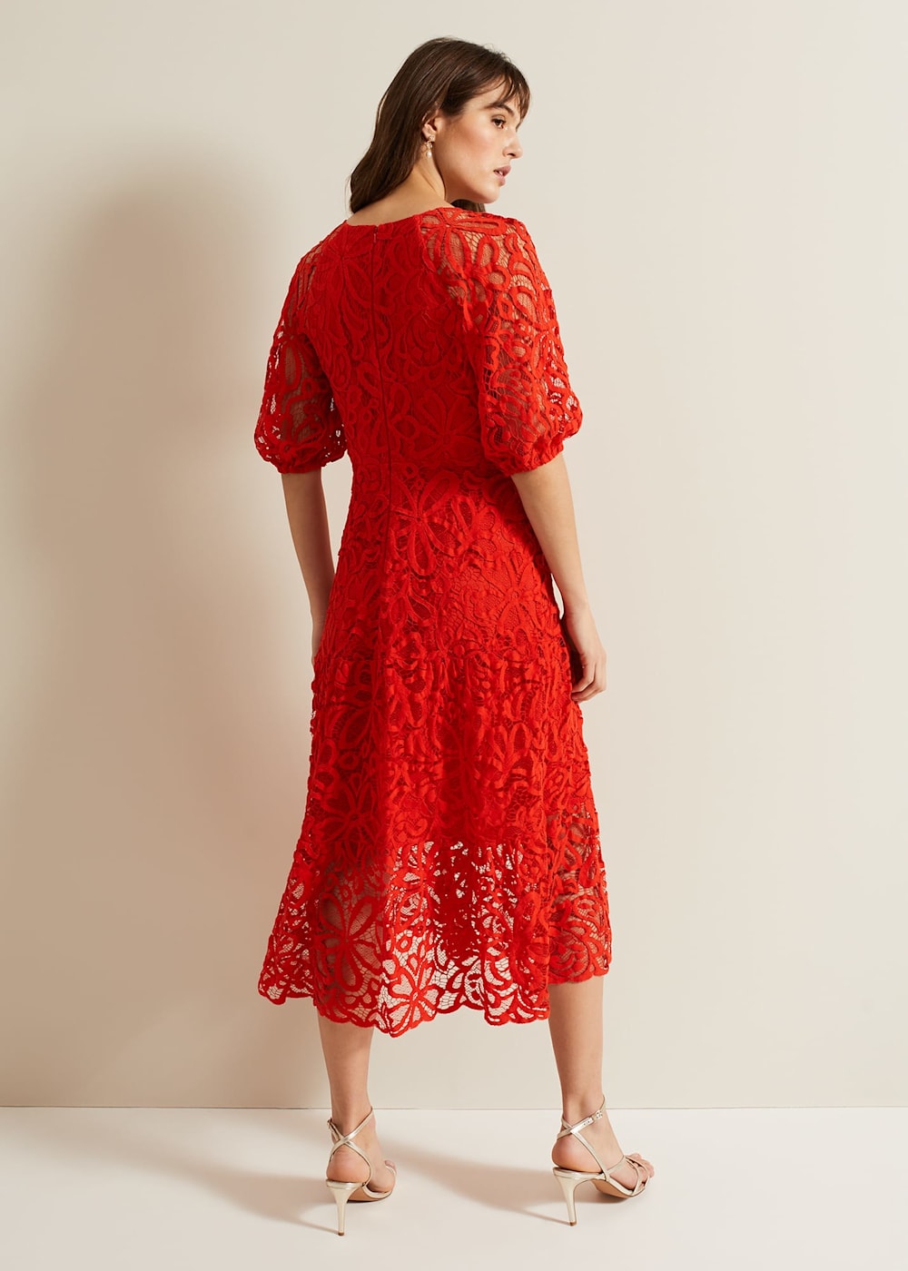 Midi lace dress uk online