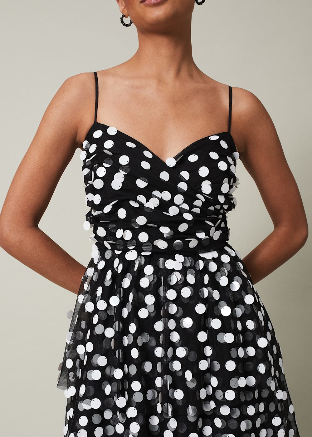 Polka dot sequin dress sales