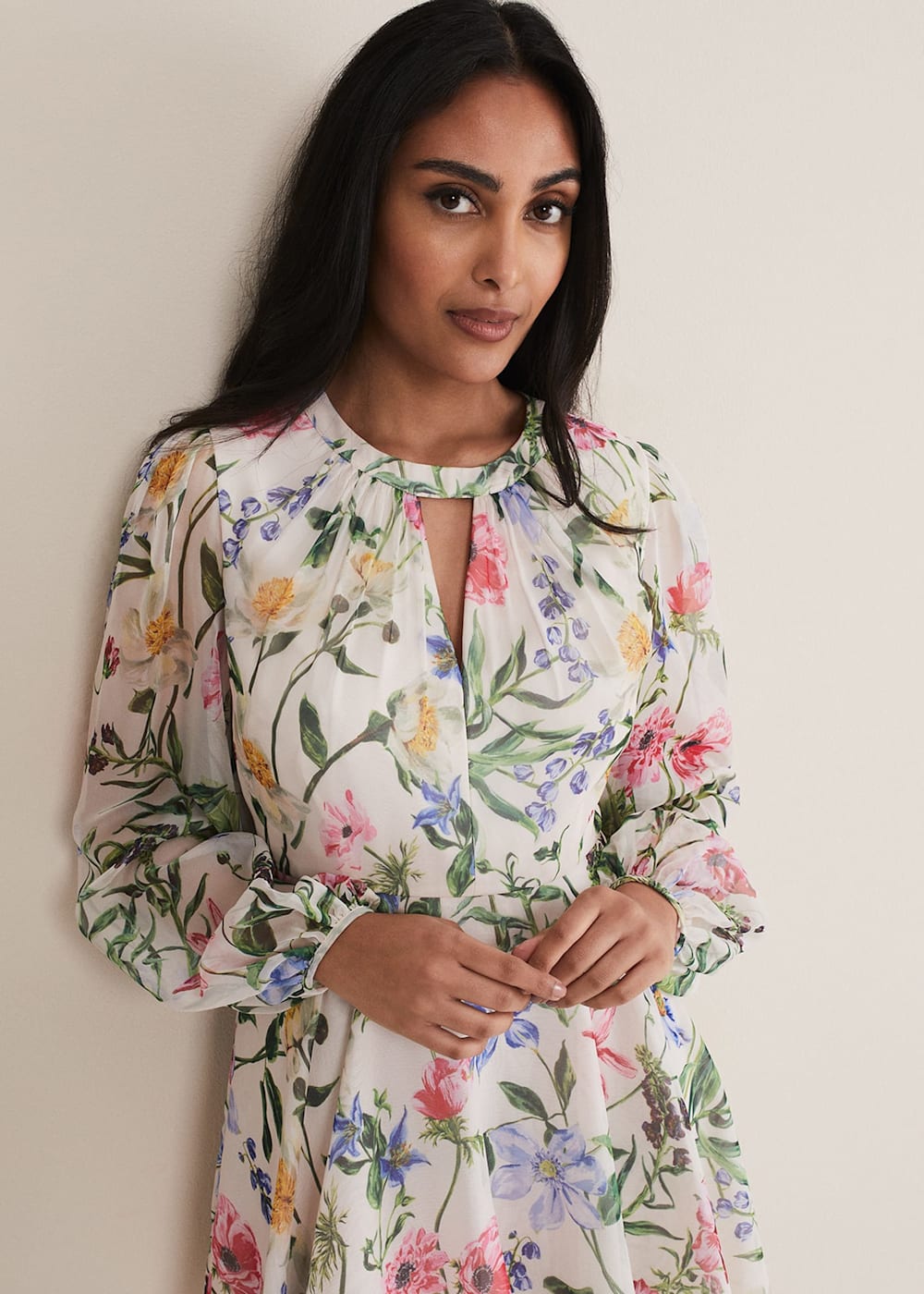 Petite Everleigh Chiffon Floral Mini Dress Phase Eight UK